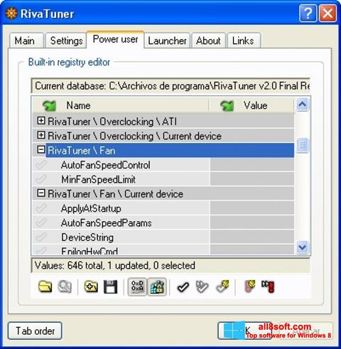 Screenshot RivaTuner Windows 8