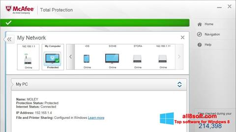 Screenshot McAfee Total Protection Windows 8