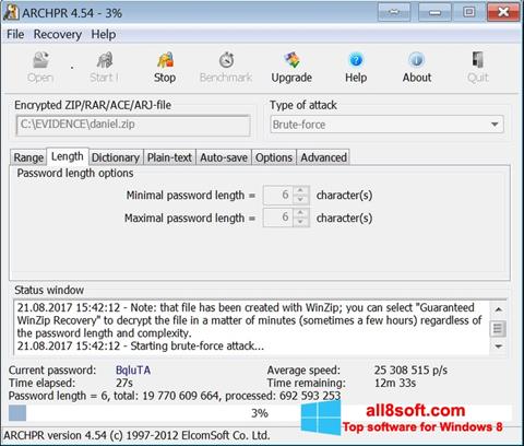 Screenshot Advanced Archive Password Recovery Windows 8