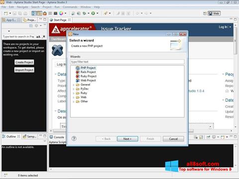 Screenshot Aptana Studio Windows 8
