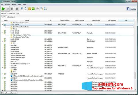Screenshot Advanced IP Scanner Windows 8