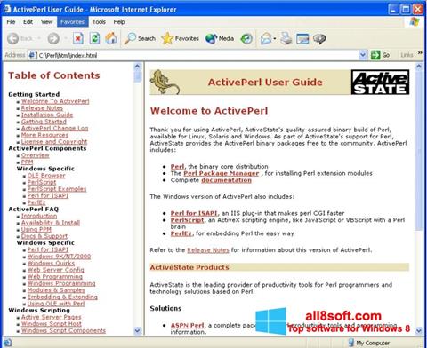 Screenshot ActivePerl Windows 8