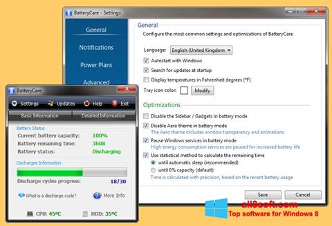 Screenshot BatteryCare Windows 8