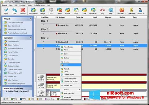 Screenshot MiniTool Partition Wizard Windows 8