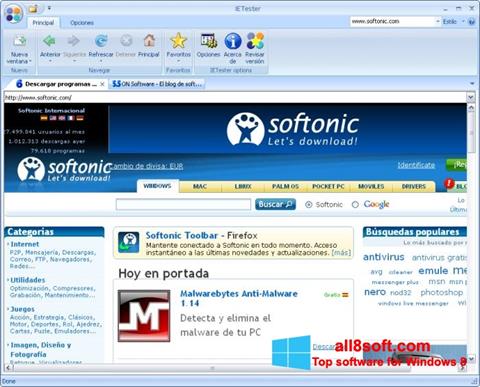 Screenshot IETester Windows 8