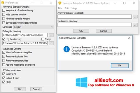 Screenshot Universal Extractor Windows 8