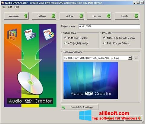 Screenshot Audio DVD Creator Windows 8