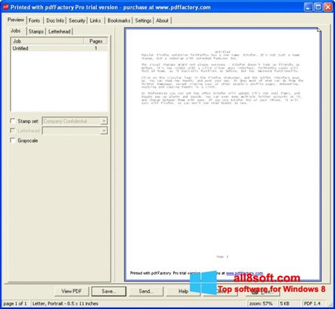 Screenshot pdfFactory Pro Windows 8