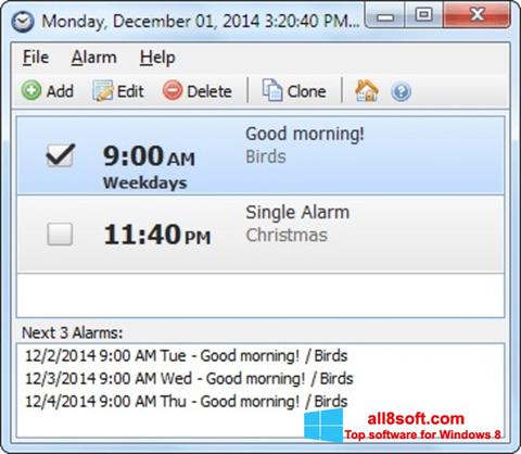 Screenshot Free Alarm Clock Windows 8