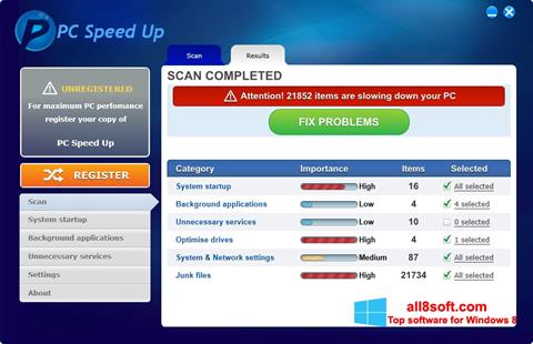 Screenshot PC Speed Up Windows 8