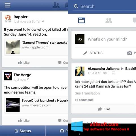 Screenshot Facebook Windows 8