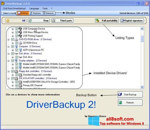 Screenshot Driver Backup Windows 8